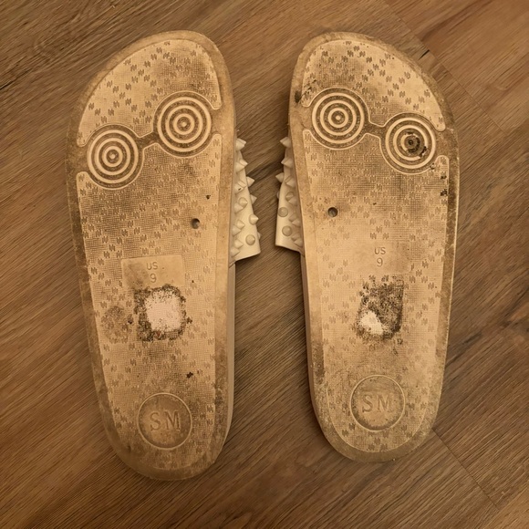 Steve Madden Studded Slide Sandals White Size 9 - Picture 5 of 8